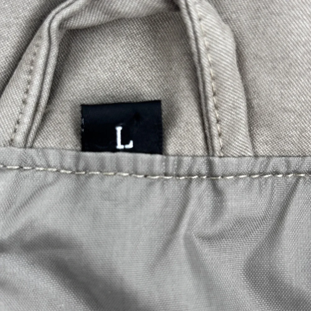 Aureus Windbreaker Pullover Mens Large Tan Short Sleeve Quarter Zip Mock Neck